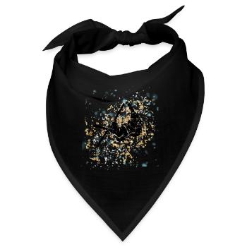 Freestyle-Ski glitzert in Gold und Blau - Bandana - Schwarz - Vorne