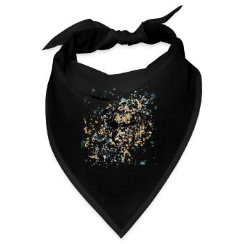 Läufer mit goldenen und himmelblauen Glitzern - Bandana - Schwarz - Vorne