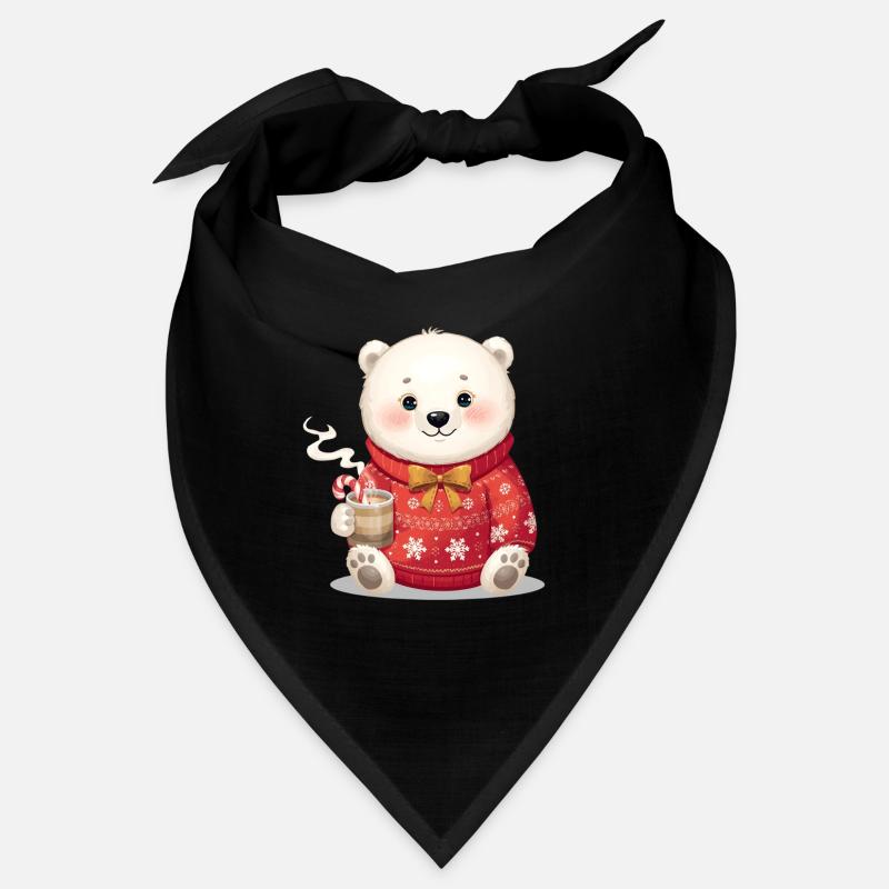 Eisbär im roten Weihnachtspullover Bandana