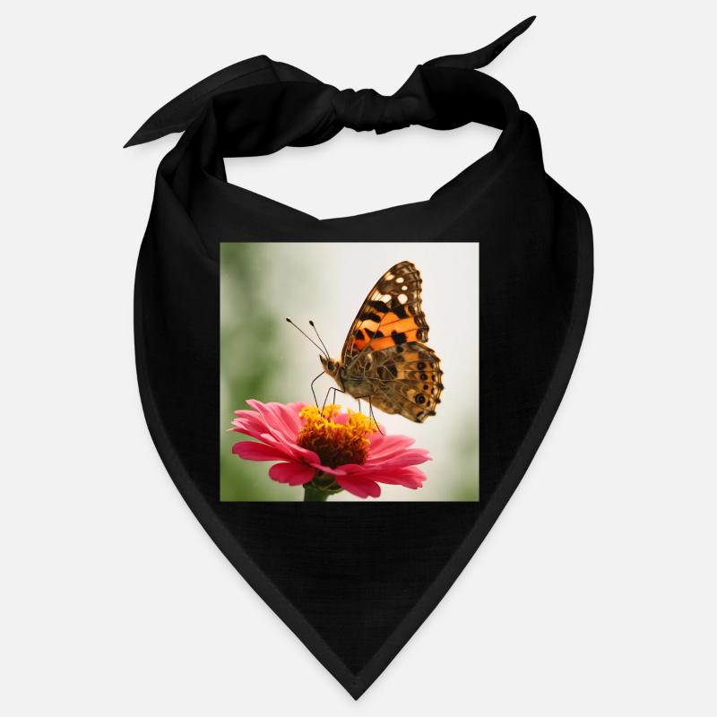 Papillon sur fleur rose Bandana