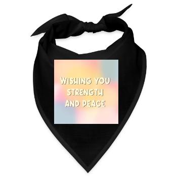 Kraft Frieden wünschen - Bandana - Schwarz - Vorne