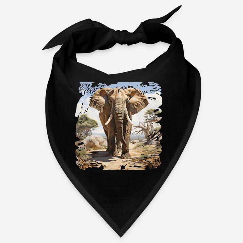 Éléphant de savane dans un style aquarelle Bandana