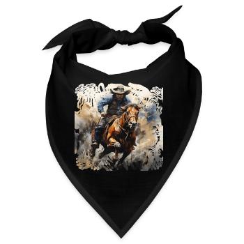 Wildwest Reiter Dynamik-Malstil - Bandana - Schwarz - Vorne