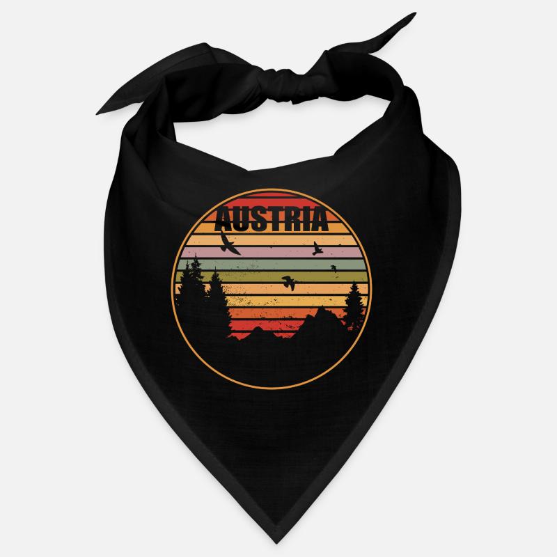 Austria Mountains Retro Sunset Bandana