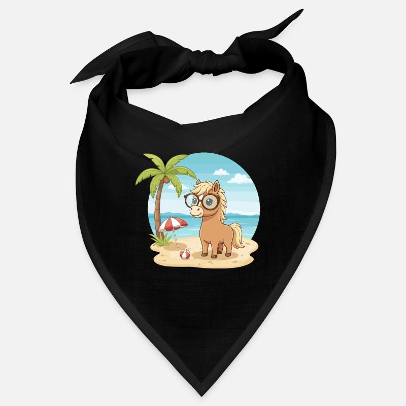 Süßes Pferd mit Brille Strandsommerurlaub Bandana