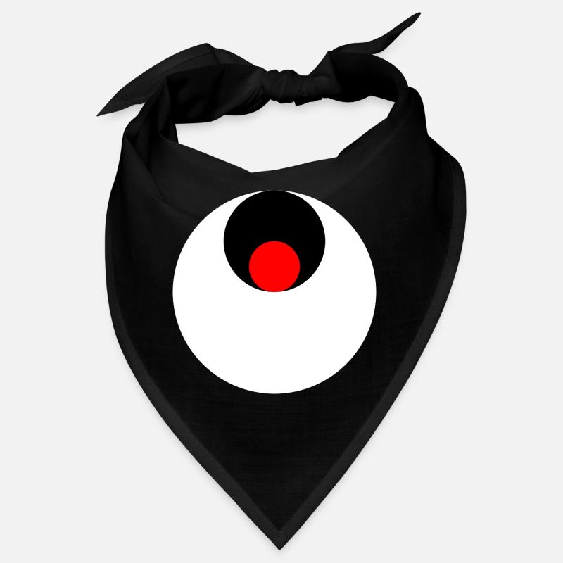 3 circles, white, black and red Bandana