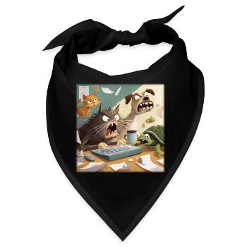 Tierisches Bürochaos - Bandana - Schwarz - Vorne