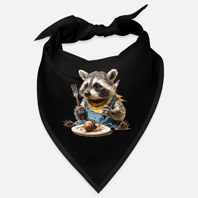 Waschbär-Küchenchef mit Gabel und Messer Bandana