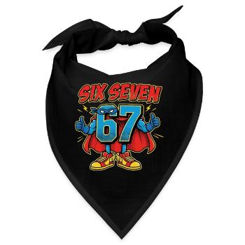 6-7 Meme 67 – Sechs Sieben Schulwitz - Bandana - Schwarz - Vorne