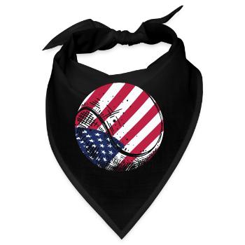 Patriotischer Tennisball Amerikanische Flagge Sportfan Gif - Bandana - Schwarz - Vorne