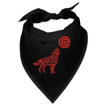 Der Wolf und der rote Mond - Bandana - Schwarz - Vorne