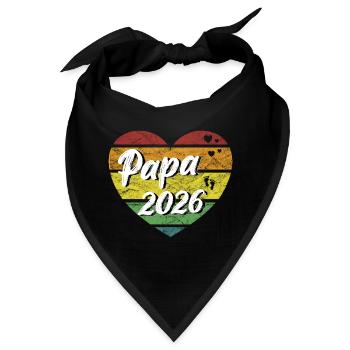 Papa 2026 Vater 2026 werdender Papa retro vintage - Bandana - Schwarz - Vorne