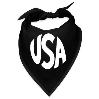 USA Großbuchstaben-Logo - Bandana - Schwarz - Vorne