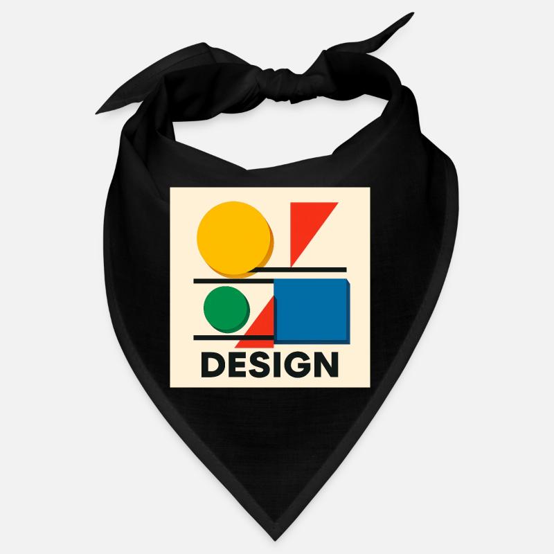 Géométrie Bauhaus Composition colorée - Bandana - noir