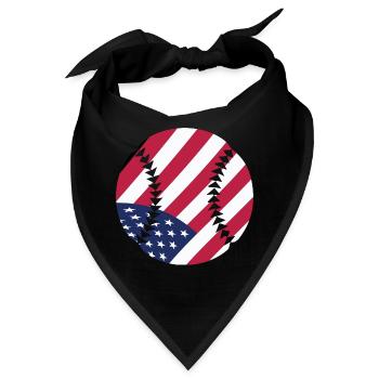 USA Patriotic Softball American Flag Sports Kunst - Bandana - Schwarz - Vorne