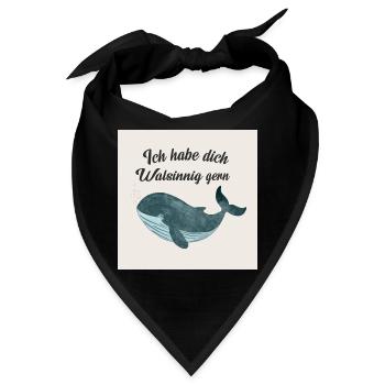 Nicht wahnsinnig. Nur anders normal. Wal - Bandana - Schwarz - Vorne