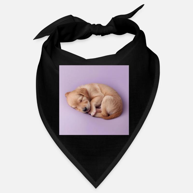 Sleeping Puppy on Lilac Background Bandana