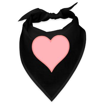 rosa Herz rosa Geschenk Valentinstag - Bandana - Schwarz - Vorne