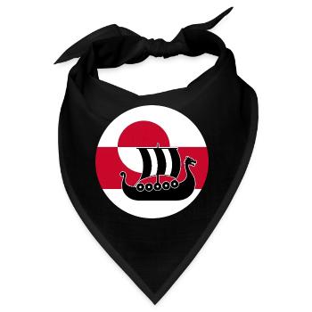 Langschiff-Design der grönländischen Flagge - Bandana - Schwarz - Vorne