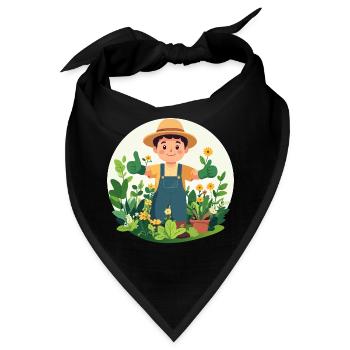 Gärtner Grüner Daumen Pflanzenversteher Motiv - Bandana - Schwarz - Vorne