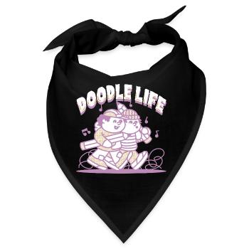 Doodle Life Kritzeln Zeichnung - Bandana - Schwarz - Vorne
