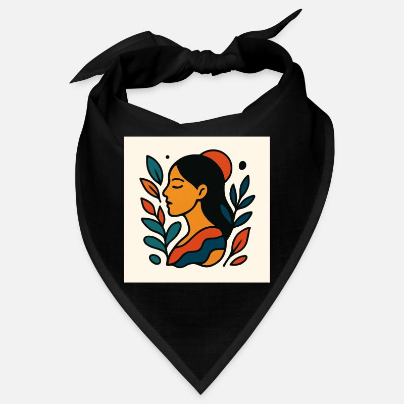 Portrait coloré avec feuillage Bandana