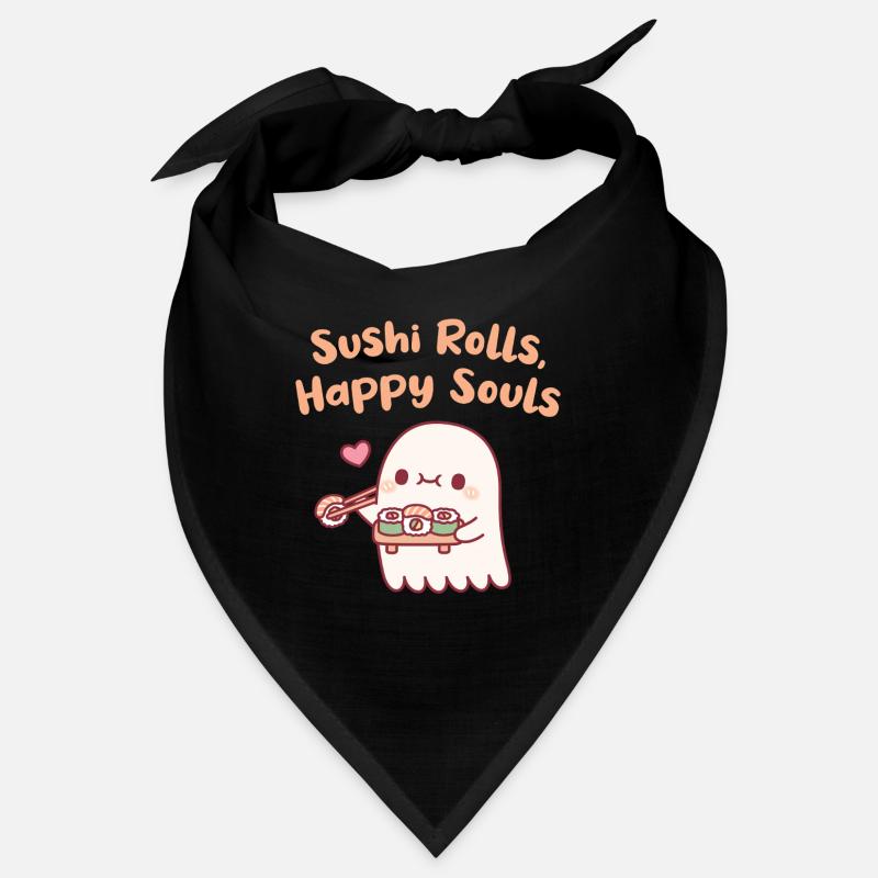 Mignons Ghost Sushi Rolls Âmes Heureuses Drôles Bandana