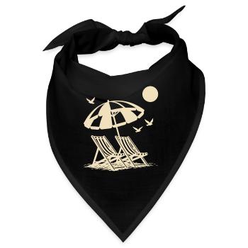 Strandurlaub mit Liegestühlen unter Sonnenschirm - Bandana - Schwarz - Vorne