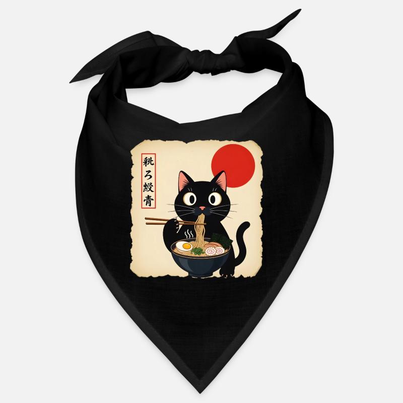 Katzensuppe mit roter Sonne - Bandana - Schwarz