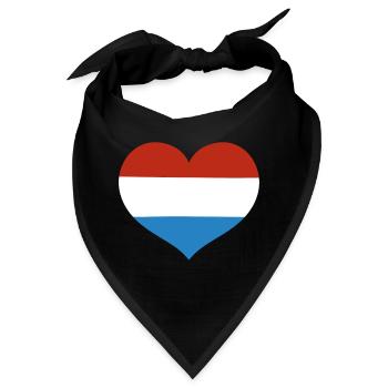Luxembourg Heart Flagge - Bandana - Schwarz - Vorne