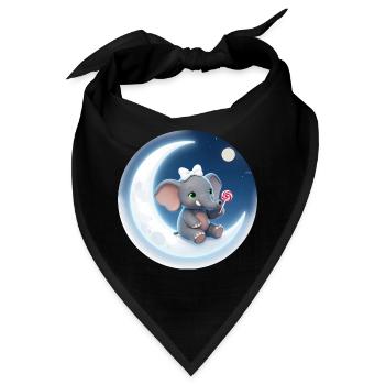 Mondkusch Elefant mit Lolli - Bandana - Schwarz - Vorne