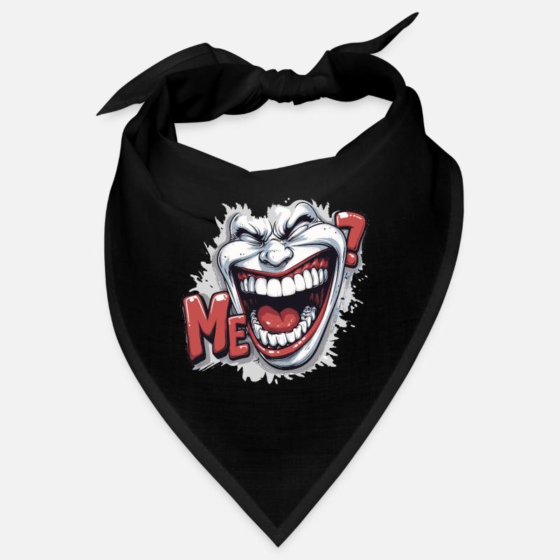 Crazy Laughing white face in a comics style Bandana