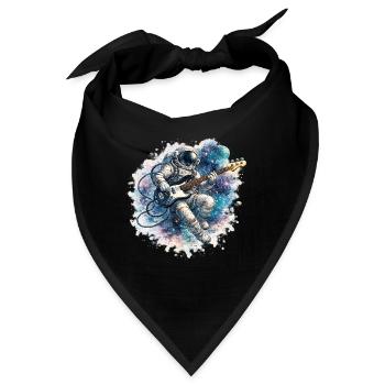 Weltraum-Astronaut mit Bassgitarre - Bandana - Schwarz - Vorne