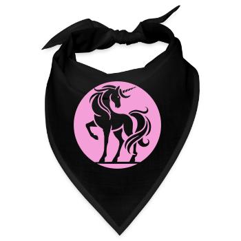 Rosa Einhorn Silhouette Kreis - Bandana - Schwarz - Vorne