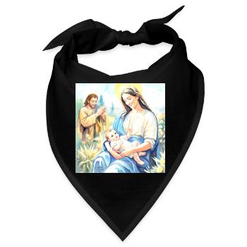 Jesu Geburt – Die Heilige Familie - Bandana - Schwarz - Vorne