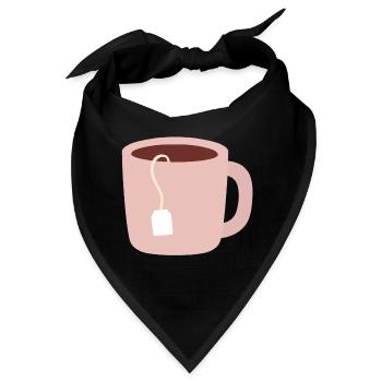 Pastellrosa Teetassen-Illustration - Bandana - Schwarz - Vorne