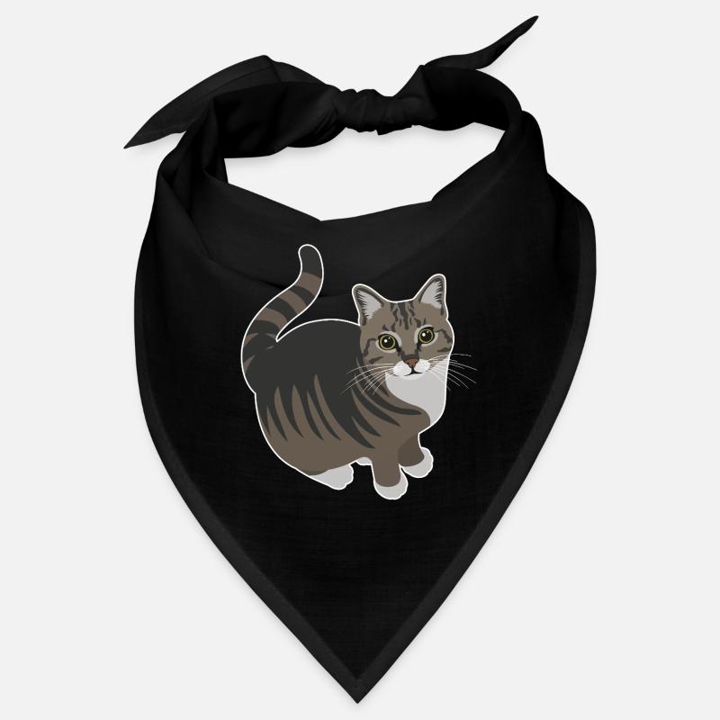 getigerte Katze mit weißen Pfoten Bandana