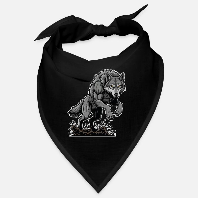 Loup Garou Puissant Course Mascotte Wolf Bandana