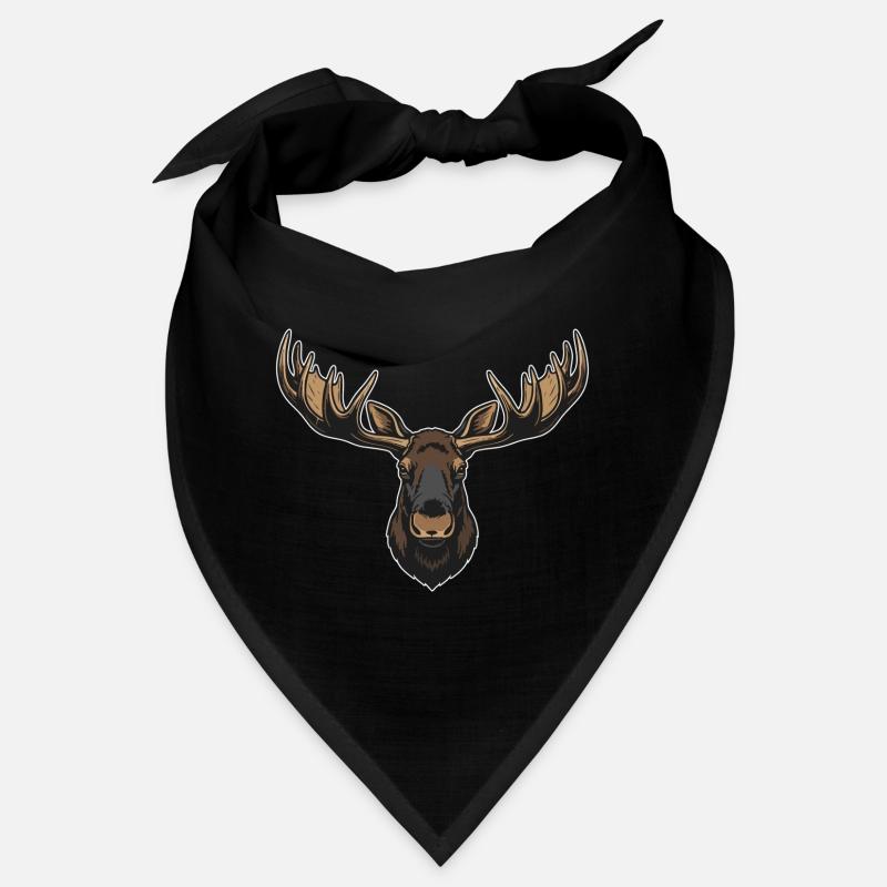 Élan Majestueux Forêt Logo Mascotte Moose Bandana
