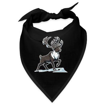 Nördliches Maskottchen des arktischen Karibu-Rentiers - Bandana - Schwarz - Vorne