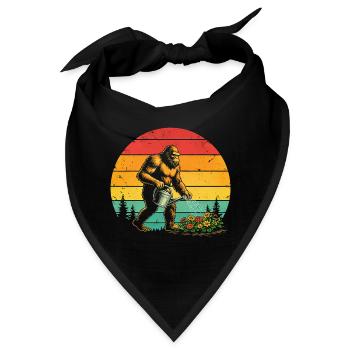 Lustiges Big Foot Gärtner Garten Blumen - Bandana - Schwarz - Vorne