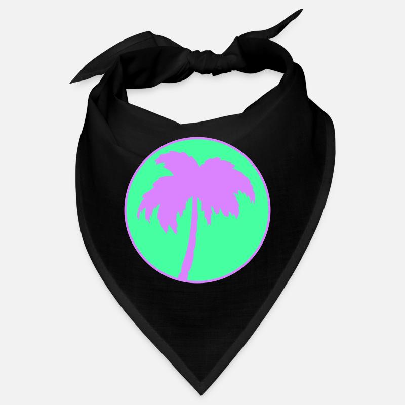 Neon Palm Tree Circle Silhouette Bandana