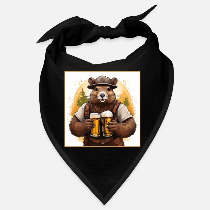 Beaver with beer Bandana