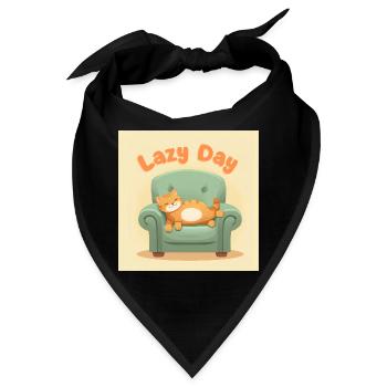 Faule Katze auf dem Sessel - Bandana - Schwarz - Vorne