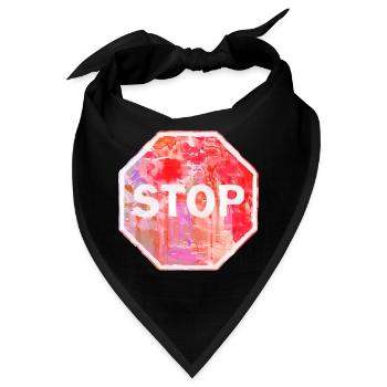 Grunge-Stoppschild - Bandana - Schwarz - Vorne