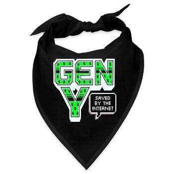 Generation Y, gen Y , Millennials Shirt, Hoodie - Bandana - Schwarz - Vorne