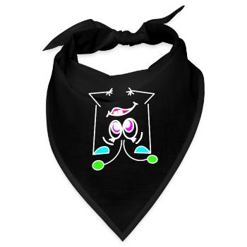 Neon-Mood Flip - Das Umdreh-Gesicht - Bandana - Schwarz - Vorne
