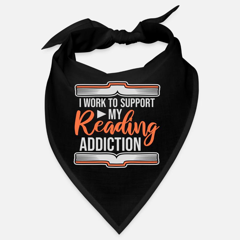 I Work To Support My Reading Addiction Bücher Logo Bandana