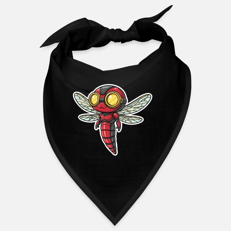 Libellule Steampunk Éclaireur Rouge et Or Bandana