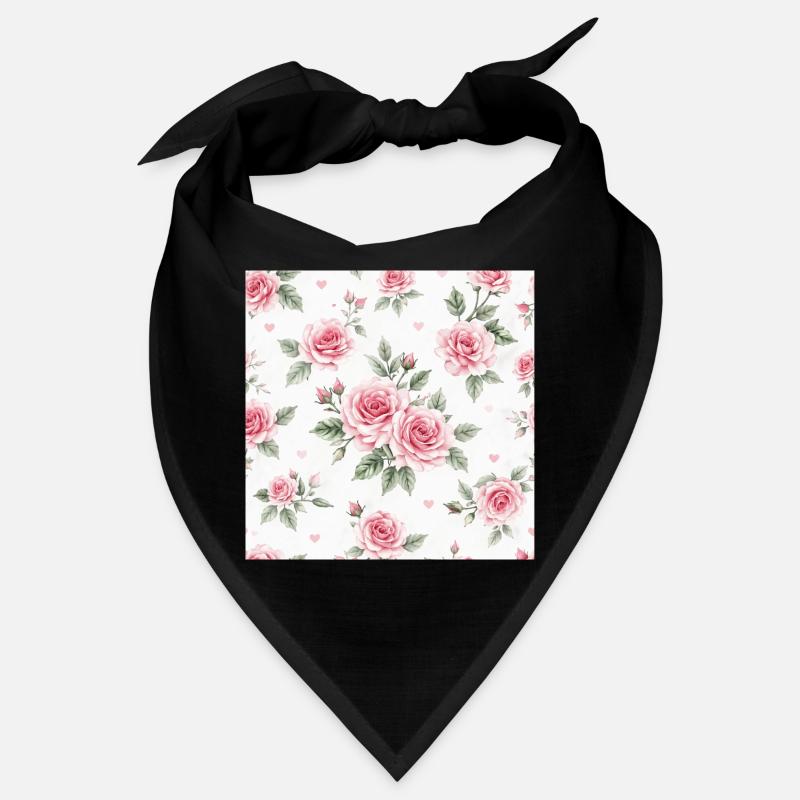 Motif Roses et Cœurs Bandana